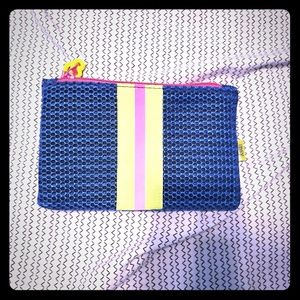 Neon mesh makeup bag